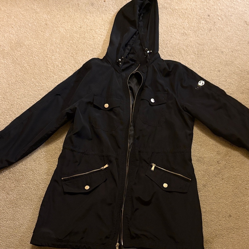 Michael Kors Black Utility Jacket with Hood